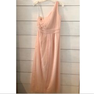 ONE SHOULDER BLUSH PINK FORMAL DRESS
